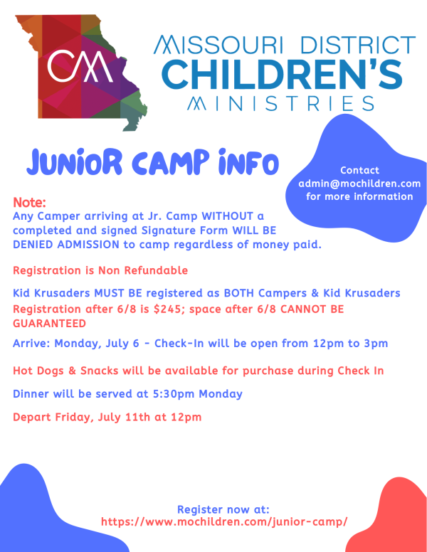 Jr. Camp info Sheet